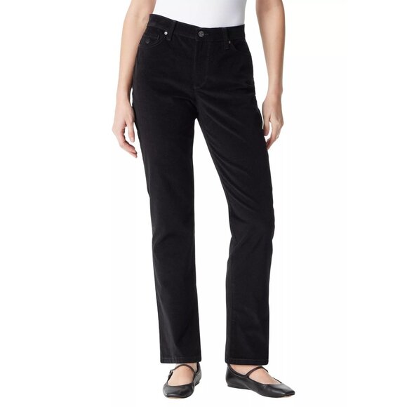(5 for $25) Gloria Vanderbilt Amanda Black Corduroy Pants Size 8 - Picture 1 of 6